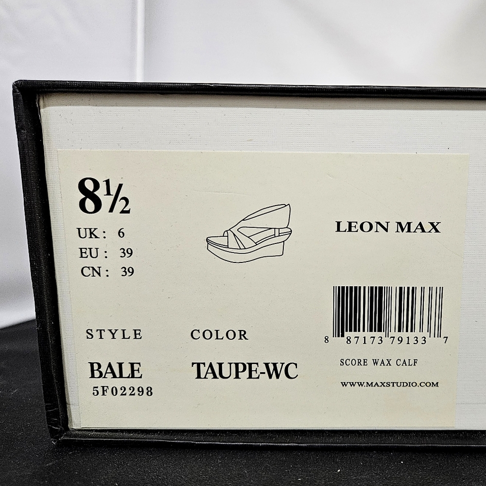 LEON MAX platform leather sandals 8.5 Bale taupe GUC tan statement shoes - Picture 14 of 16